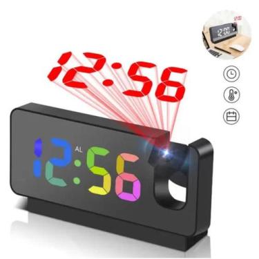 Imagem de Relógio Digital De Mesa Led Com Projetor No Teto E Alarme - fabiane, P