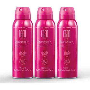 Imagem de Egeo Dolce Desodorante Feminino O Boticário Kit 3 unidades