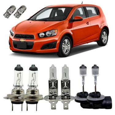 Imagem de Kit Lâmpadas Originais 3200K GM Sonic Alto Baixo Milha + T10 - Autovex