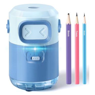 Imagem de Apontador de lápis elétrico SKOIENY recarregável para crianças azul