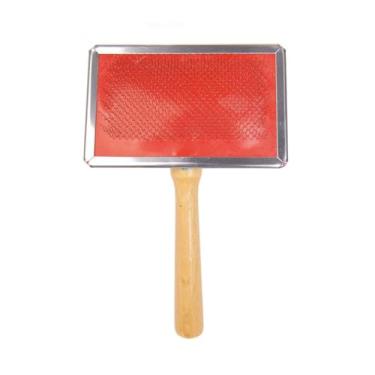 Imagem de Escova Rasqueadeira Pet para Gato Cachorro Cães Removedor de Pelo Cerdas de Aço com Bolinha (M)