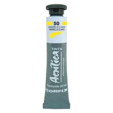 Imagem de Tinta Acrílica 20ml 050 Amarelo Claro Corfix, 050 AMARELO CLARO