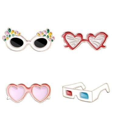 Imagem de 4 Pcs Broches Para Mulheres Óculos De Sol Feminino Distintivo De Mochila Pequenos Presentes Para Mulheres Óculos De Sol Quay Para Mulheres Alfinete De Capa Vestuário Lenço Banquete