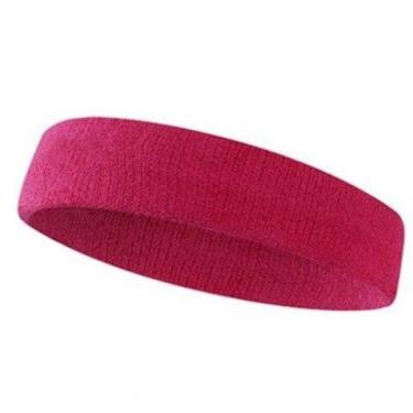 Imagem de Tiara esportiva elástica alta absorvente de suor - oem, Rosa escuro