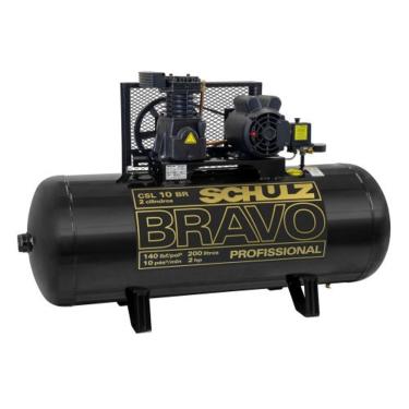 Imagem de Compressor Schulz Csl10br 200lts 140psi 2cv 220v Trifásico
