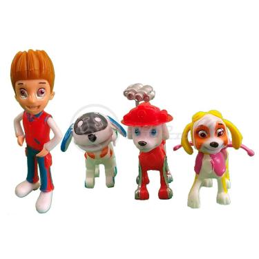 Imagem de Kit 5 Bonecos Brinquedos Patrulha Canina Com 4 Skate-Lider Hum Ryder Marshall Zuma Skye Robo Dog