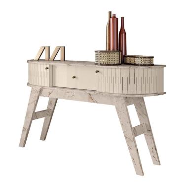 Imagem de Aparador Estoril 2 Portas E 1 Gaveta Calacata Off White - Madetec Calacata Off White