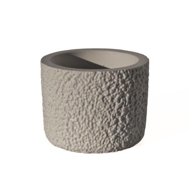 Imagem de Vaso Decorativo Texturizado P Artesanal 9cm Em Cimento Cinza