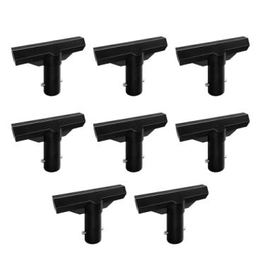 Imagem de MSSVIGING Pacote com 8 conectores em T de plástico para trampolim, tampas de mastro de trampolim, conectores de tubo T, peças de reposição para rede de anel superior e hastes de fibra de vidro, preto
