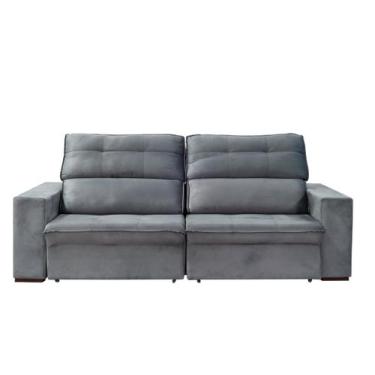 Imagem de Sofá New Toronto - Veludo Itália Grafite - Sofá de Fábrica, 2,90m