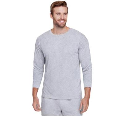 Imagem de Kit 2 Camiseta Masculina Manga Longa 100% Algodão fio 30.1 malha Premi