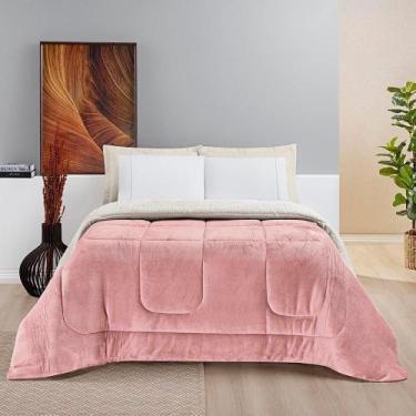 Imagem de Coberdrom Diamond Casal King Sherpa Com Manta Flannel 01 Peça Rosa 100