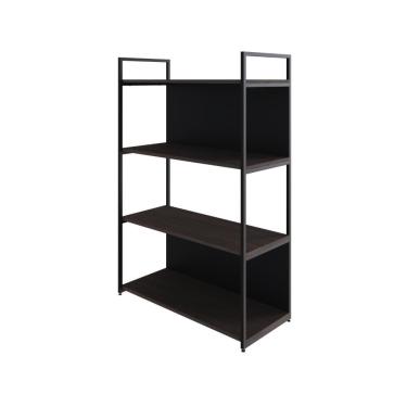 Imagem de Estante C/04 Prateleiras 118x80x33cm C/fundo Yon Terracota/est.preta Terracota/est.preta