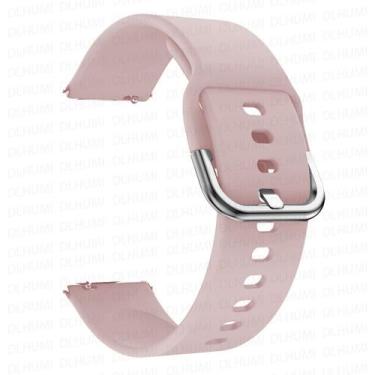 Imagem de Pulseira  Rosa Areia de Silicone Fecho de Aço 20MM Compativel  Waatch3