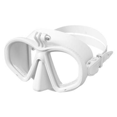 Imagem de simhoa Óculos de mergulho, óculos de mergulho com snorkel, visão clara, profissional, máscara de, equipamento de com snorkel para autônomo, livre e snorkel, Branco