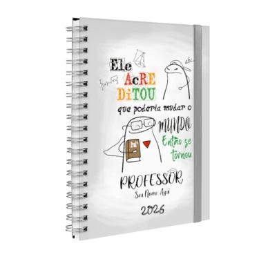 Imagem de Agenda Planner Semanal Plus 2026 Personalizada Professores Flork Masculino