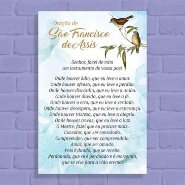 Imagem de Quadro Decorativo Oração São Francisco de Assis - Arte Aqui, PVC, 20x3