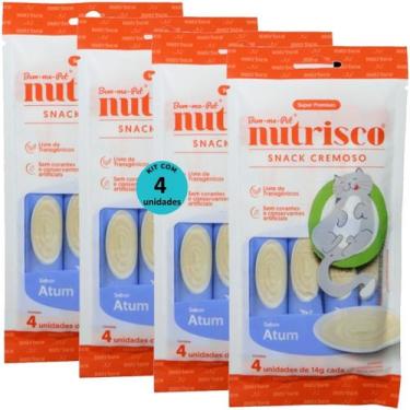 Imagem de Snack cremoso nutrisco gatos adultos 14g atum com 4 un - kit com 4
