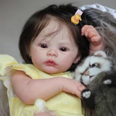 Imagem de Reborn Baby Doll RXDOLL, corpo inteiro, vinil de silicone, menina, 45 