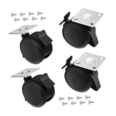 Imagem de Generic 4 peças 69828 69827 Rodízios com trava, peça para churrasqueira, equipamento para churrasco de pátio, com placa e parafuso para Spirit série 200/300