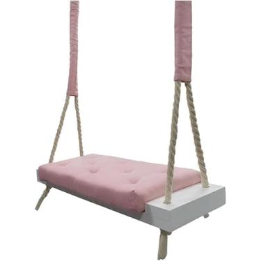 Imagem de Balanço De Suspensão De Madeira, Altura Do Jardim Ao Ar Livre Ajustável, Suspensão Do Teto, Varanda Interna, Jogo Do Balanço Das Crianças