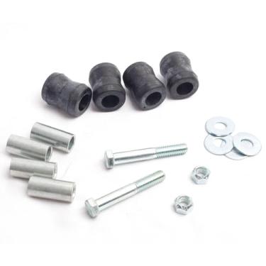 Imagem de Bucha de choque e kit de bucha de elo de barra oscilante com 4 buchas de olhal e 2 peças de mangas de 5/20.3 cm, 2 mangas M12. Parafuso de 2 3/8-16 * 62,5 com porcas e arruela.