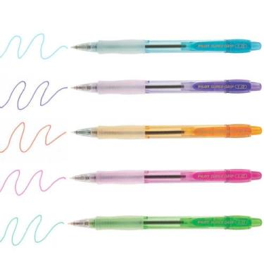 Imagem de Kit Canetas Esferográficas Pilot Super Grip Colors - Ponta Média 1.0mm