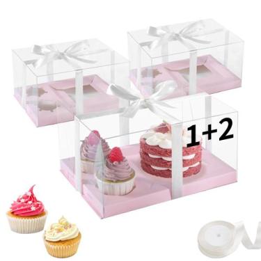 Imagem de Caixas combinadas Cake Cupcake JCD Bento, Dia dos Namorados, 3 unidade