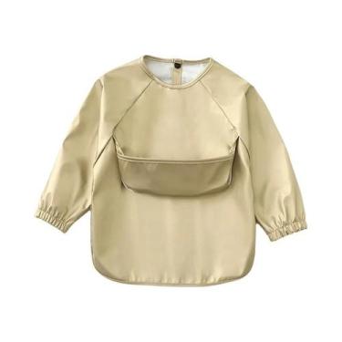 Imagem de Babador Impermeável E De Fácil Limpeza Para Crianças Com Mangas Longas