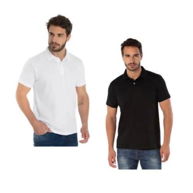 Imagem de Kit 2 Camisas Gola Polo Masculina De Alta Qualidade Linha Premium Não 