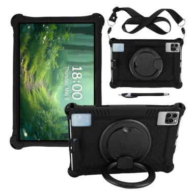 Imagem de Misenya Capa de 10 polegadas para tablet Moderness/BYYBUO/Blackview/VASTKING/Okaysea/DOOGEE/Plimpton, capa universal para tablet de 10 polegadas com suporte giratório/cordão/caneta stylus (preto)