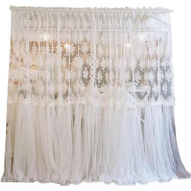 Imagem de RIAAJ Cortina de cozinha leve e respirável, cortinas transparentes, cortina de cortina para janelas, para corredor, toucador, quarto, cortina de filtro de luz W50 x L300 cm