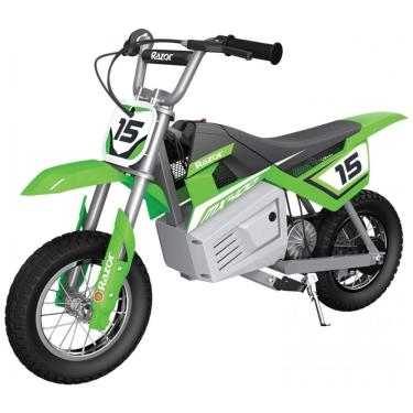 Imagem de Moto Elétrica Infantil para Trilha a Bateria 24V até 22 km, h 250W Idade Rec 13 Anos, Razor MX400, Verde