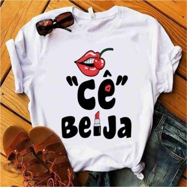 Imagem de Blusa T-shirt Camiseta Feminina Estampada -Frases Casal- Várias Estamp