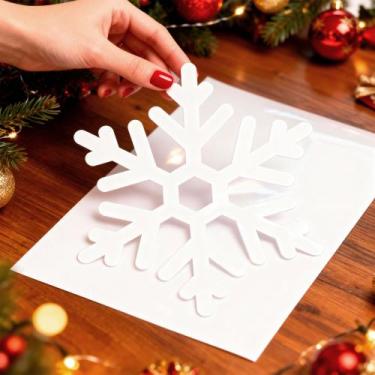 Imagem de Flocos de Neve Adesivos  Decoração Natalina para Ambientes e Lojas - S