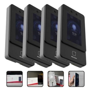 Imagem de 4x Leitor Facial Hikvision Ds-k1t342mfwx Controle De Acesso