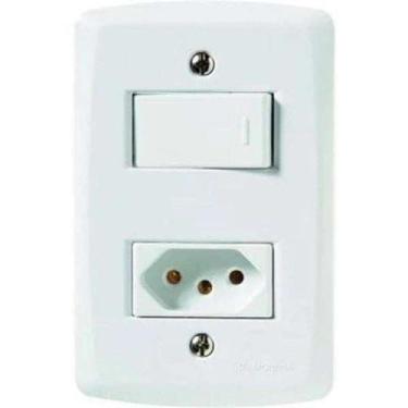 Imagem de Tramontina lux2 - conj 4x2 1 interruptor simples + 1 tomada 2p+t 10a -