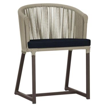 Imagem de Cadeira De Jantar Noronha Alumínio Marrom E12 Trama  Rami