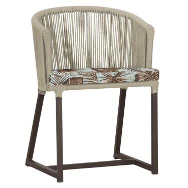 Imagem de Cadeira De Jantar Noronha Alumínio Marrom E6 Trama  Rami