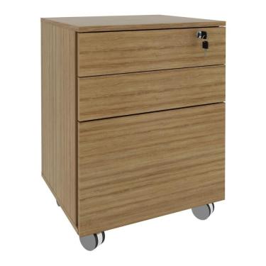 Imagem de Gaveteiro Arquivo Com Chave E Rodízios Multimóveis Cr25045 Amêndoa