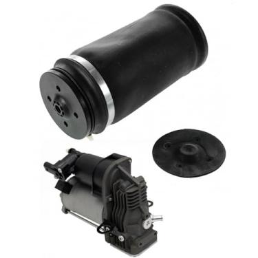 Imagem de TRQ Kit de mola de airbag de compressor de suspensão a ar traseiro 3 peças para GL350 ML350 166