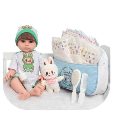 Imagem de Boneco Reborn Bebê Realista Menino Kit Bolsa Acessórios - Cegonha Rebo