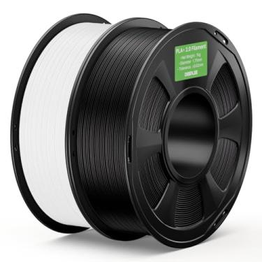 Imagem de DEEPLEE Filamento PLA+ 2.0 1,75 mm, filamento de impressora 3D de resistência mais forte, preto e branco 2 kg, filamento de impressora 3D PLA Plus atualizado, filamento PLA+ de alta velocidade para a
