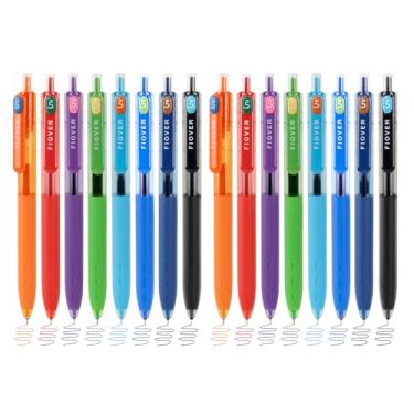 Imagem de FIOVER Canetas de gel coloridas, tinta de secagem rápida de 0,5 mm, canetas coloridas para diário, material escolar, presentes para enfermeiras e adolescentes, meias femininas (16 peças)