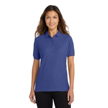 Imagem de Polo feminina com toque de seda Port Authority L500, Mediterranean Blue, XX-Large