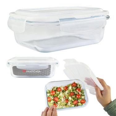 Imagem de Organizador de Alimentos Pote Vidro Hermético Marmita Mantimentos Tamp