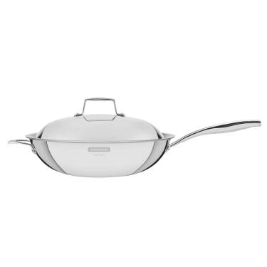 Imagem de Panela Wok Tramontina Grano Aço Inox Corpo Triplo Rev Interno Antiaderente Cabo 32 cm 5,2 L 62158327