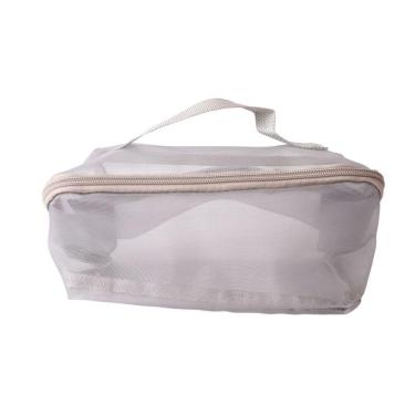 Imagem de Necessaire De Tela Com Divisória Leve E Organizada Miss Frandy Cinza