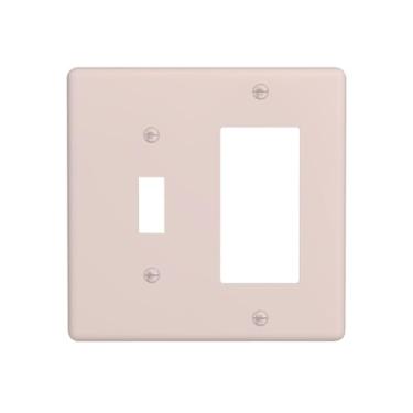 Imagem de JDAKHD Capas de tomada rosa blush romântico rosa empoeirado 2 gangs placa decorativa interruptor de luz interruptor único 1 placa de parede basculante para tomadas elétricas capas de placa de
