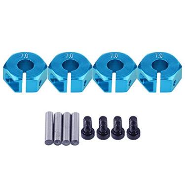 Imagem de Adaptador universal de cubo sextavado de 12 mm, acessório de atualização para carro esportivo RC escala 1/10, kit de carro off-road [azul, 6 mm] para entusiastas de RC (azul de 7,0 mm)